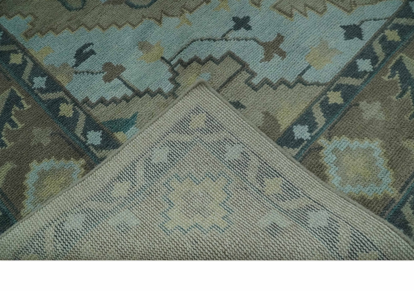 Beige, Brown and Silver Hand Knotted Traditional Multi size wool Area Rug