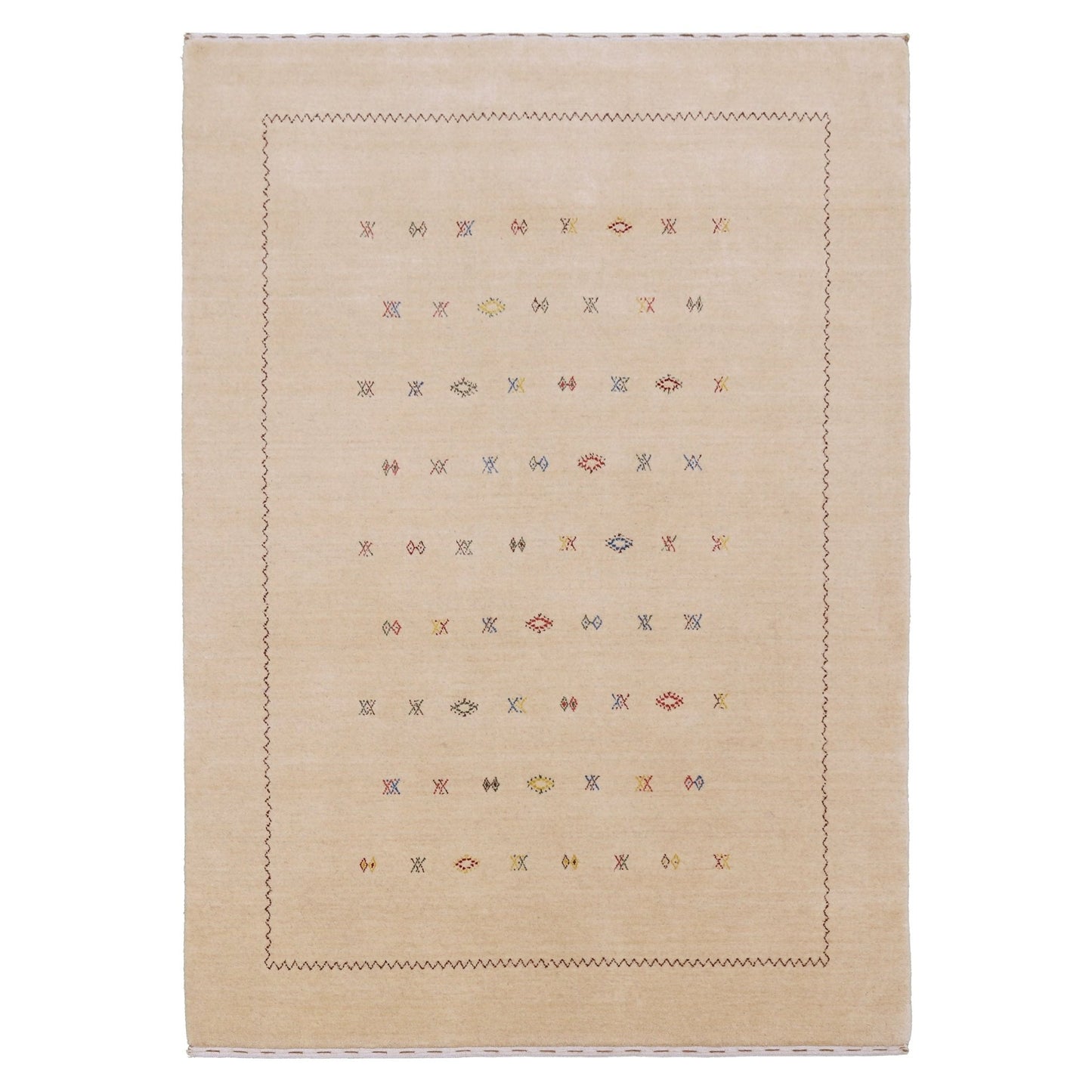 Beige Modern Design Hand Loomed Wool Area Rug