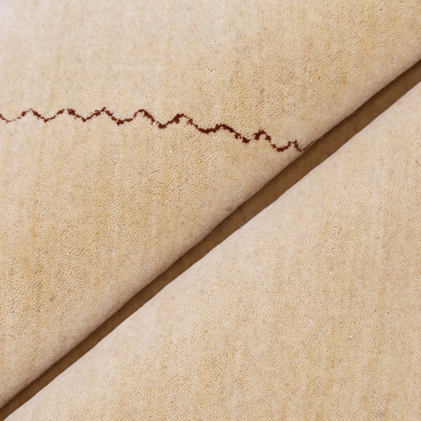 Beige Modern Design Hand Loomed Wool Area Rug