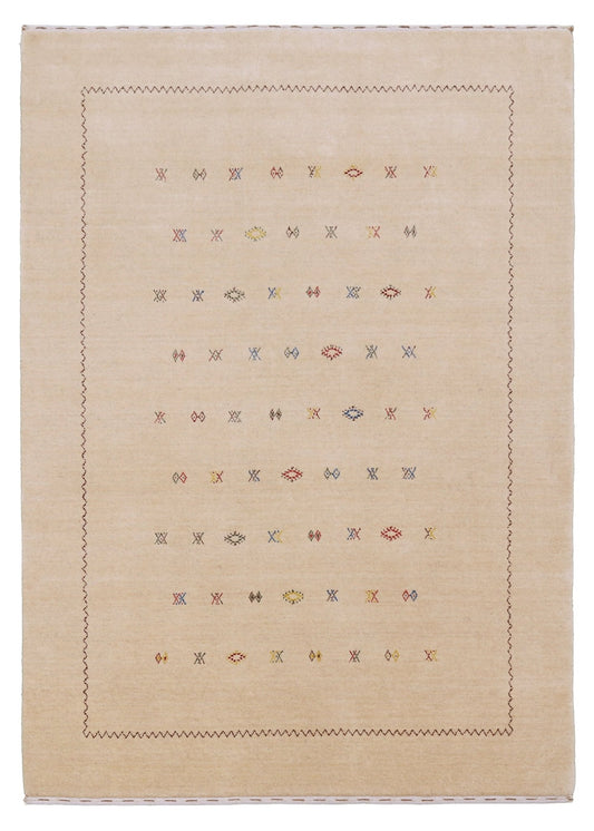 Beige Modern Design Hand Loomed Wool Area Rug
