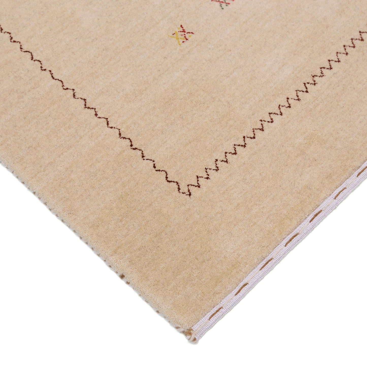 Beige Modern Design Hand Loomed Wool Area Rug