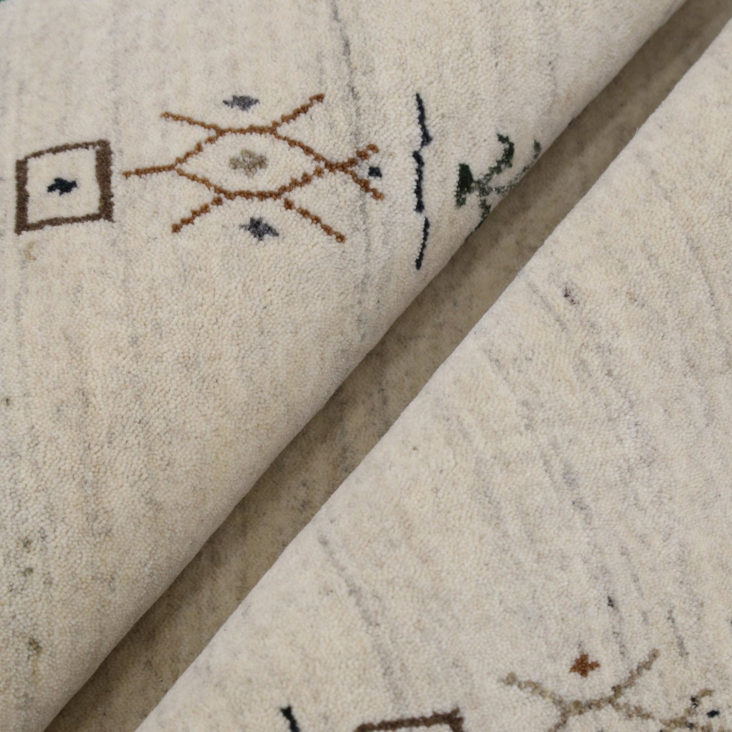 Beige Tribal Border Hand Loomed Wool Area Rug