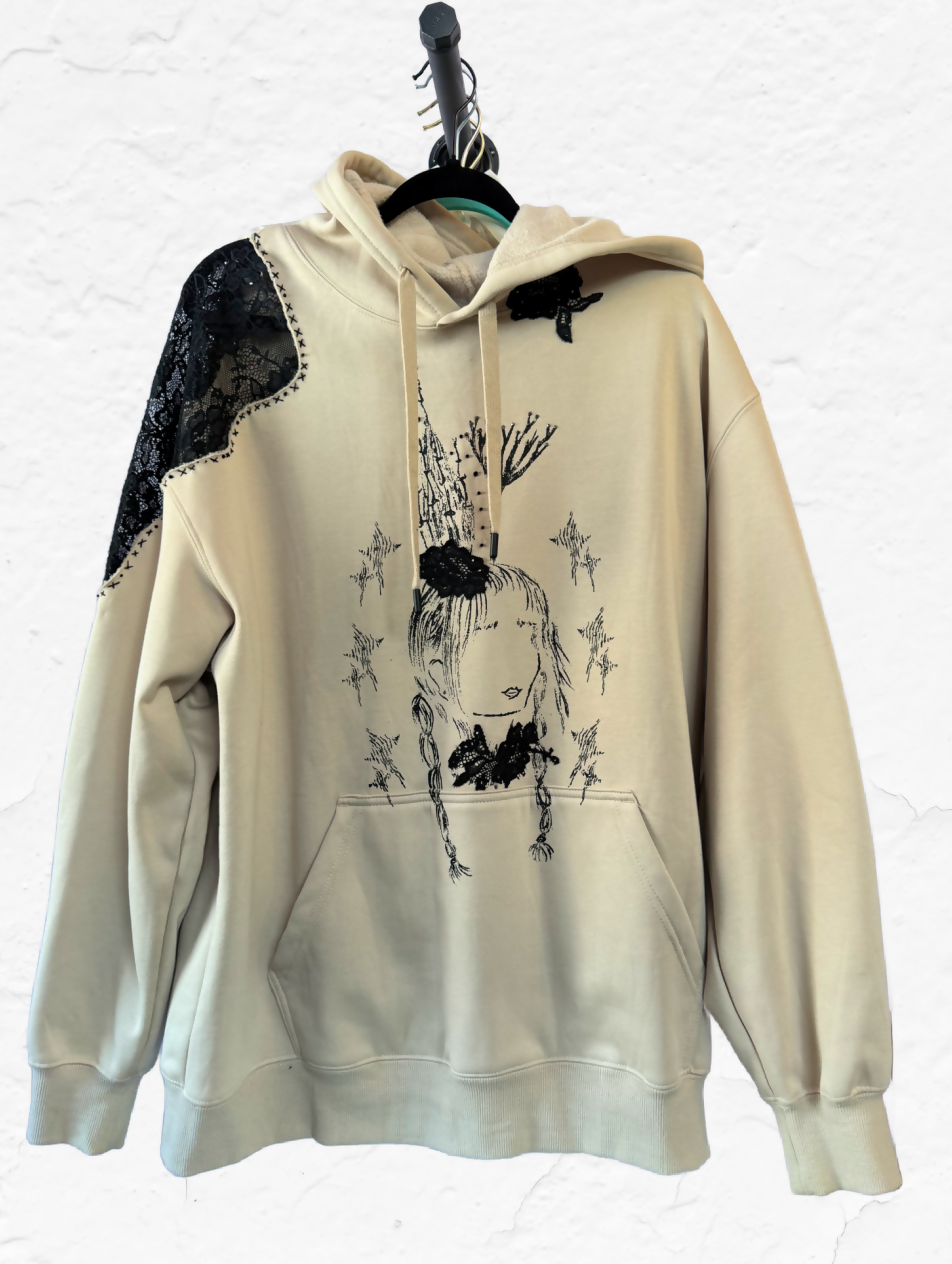 Upcycled & Embellished Womens Sweatshirt Large