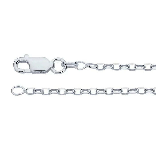 Sterling Silver 2mm Diamond-Cut Oval Rolo Chain