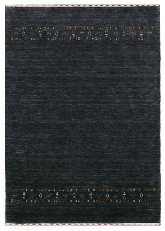 Contemporary Design Charcoal Hand Loomed Wool Area Rug
