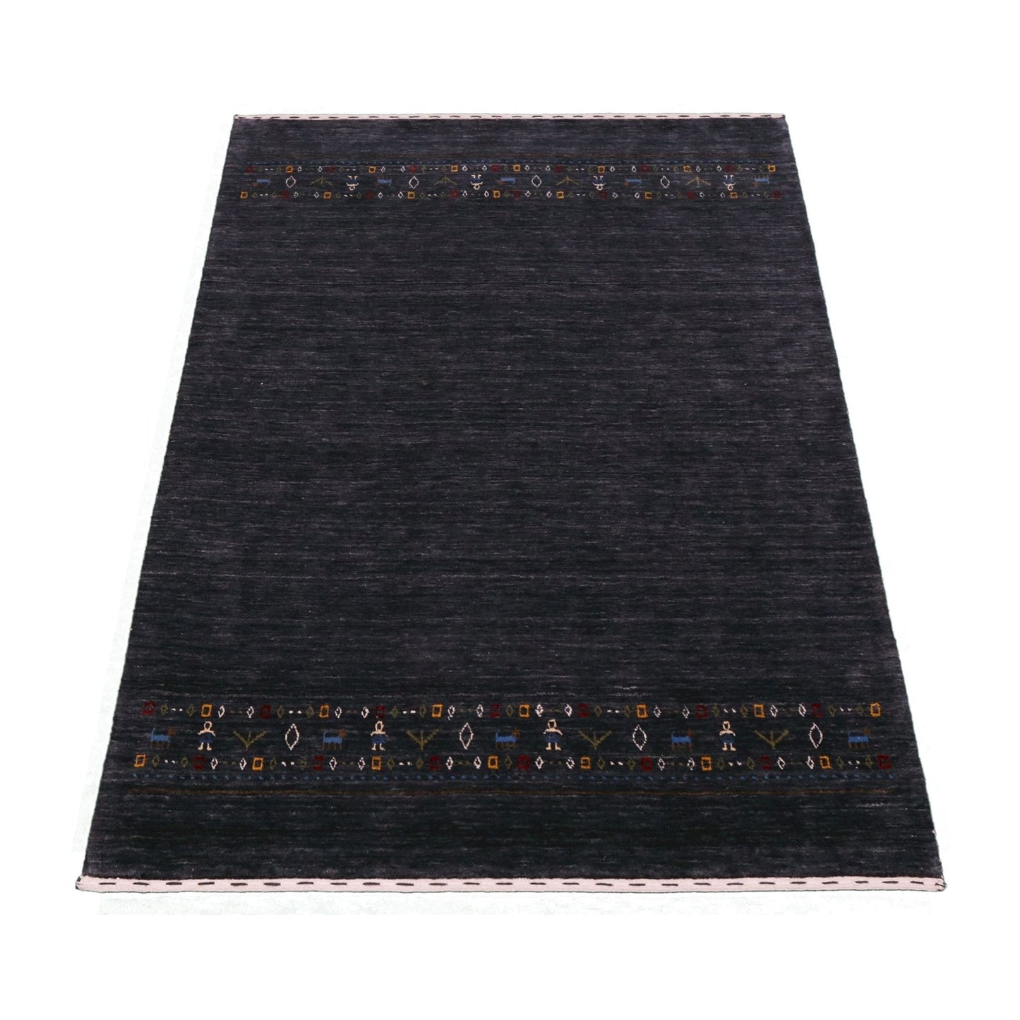 Contemporary Design Charcoal Hand Loomed Wool Area Rug