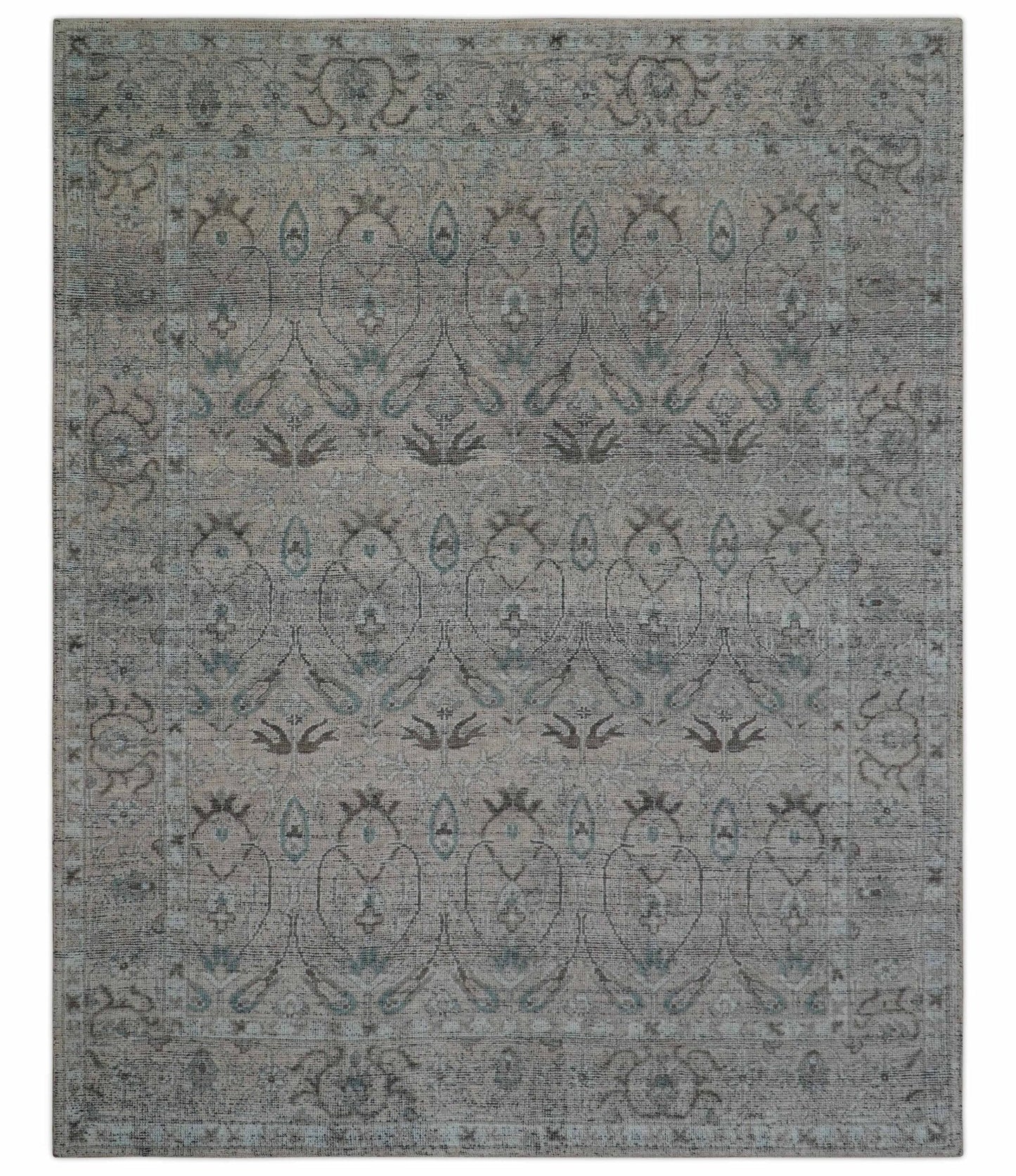Crown Custom Made Traditional Design Pink Hand Knotted Wool Rug