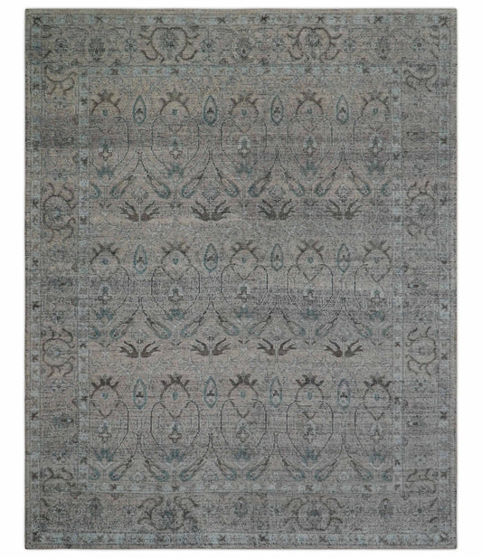 Crown Custom Made Traditional Design Pink Hand Knotted Wool Rug