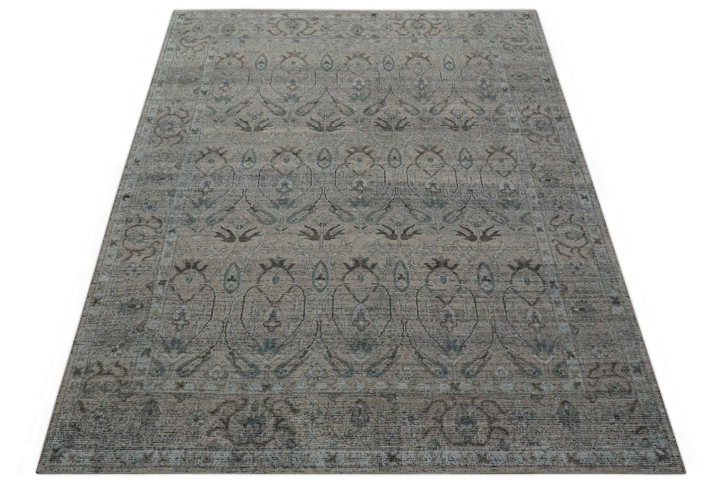 Crown Custom Made Traditional Design Pink Hand Knotted Wool Rug
