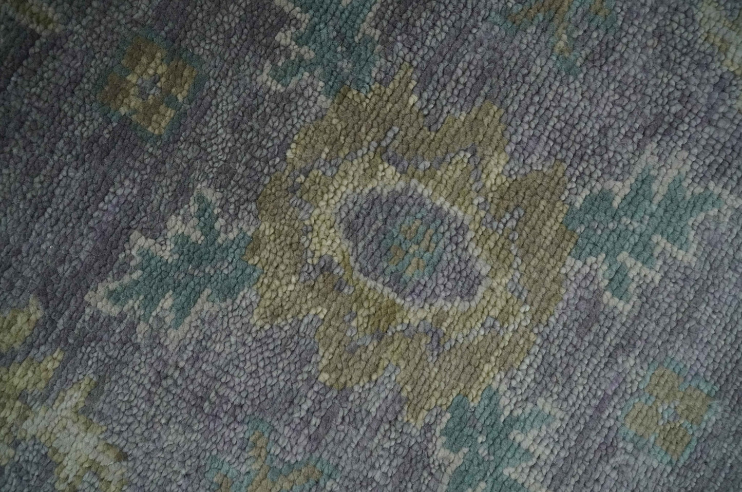 Custom Made Antique look Plum and Brown Hand Knotted Traditional Oushak Wool Area Rug