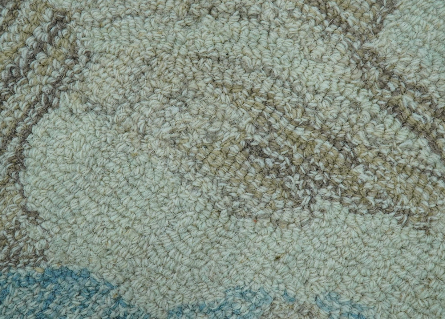 Custom Made Beige And Brown Traditional Floral Pattern Hand Tufted Wool Area Rug