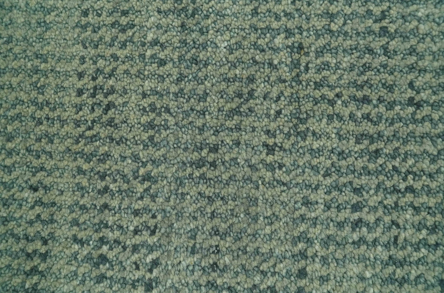 Custom Made Beige and Shades of Blue Stripes Design Contemporary wool area Rug