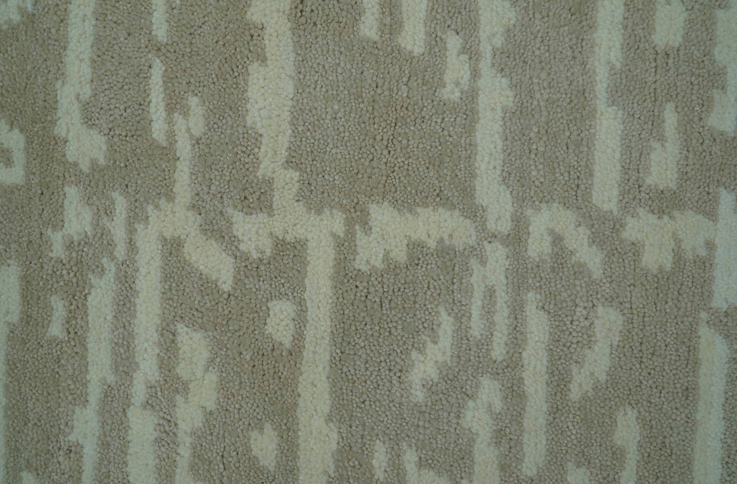 Custom Made Beige Modern Contemporary Hand Knotted Wool Area Rug
