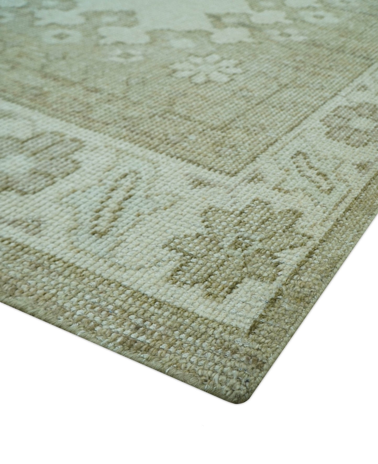 Custom Made Beige Traditional Turkish Design Hand knotted Wool Area Rug