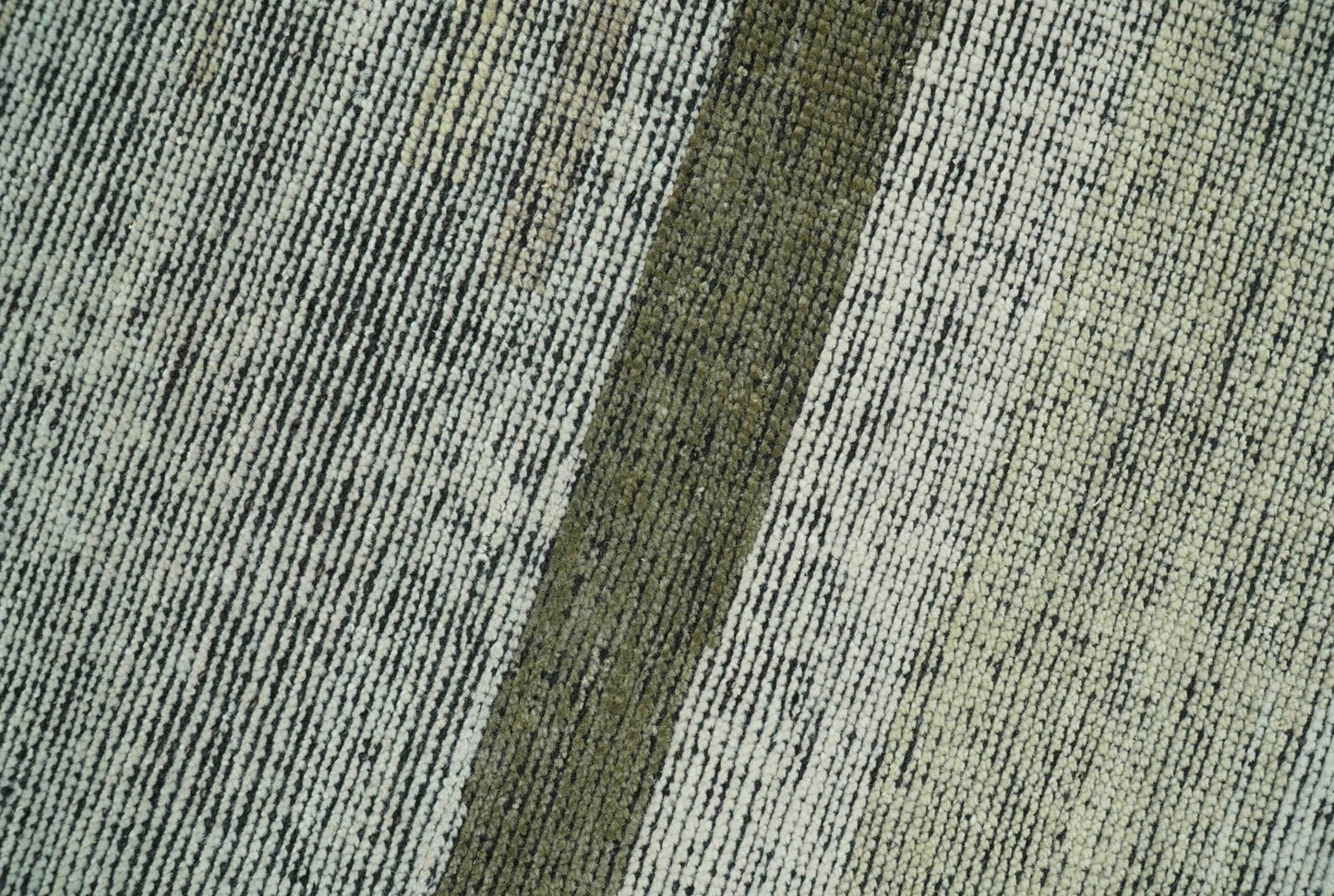 Custom Made Brown and Beige Contemporary Design Hand knotted Wool Area Rug