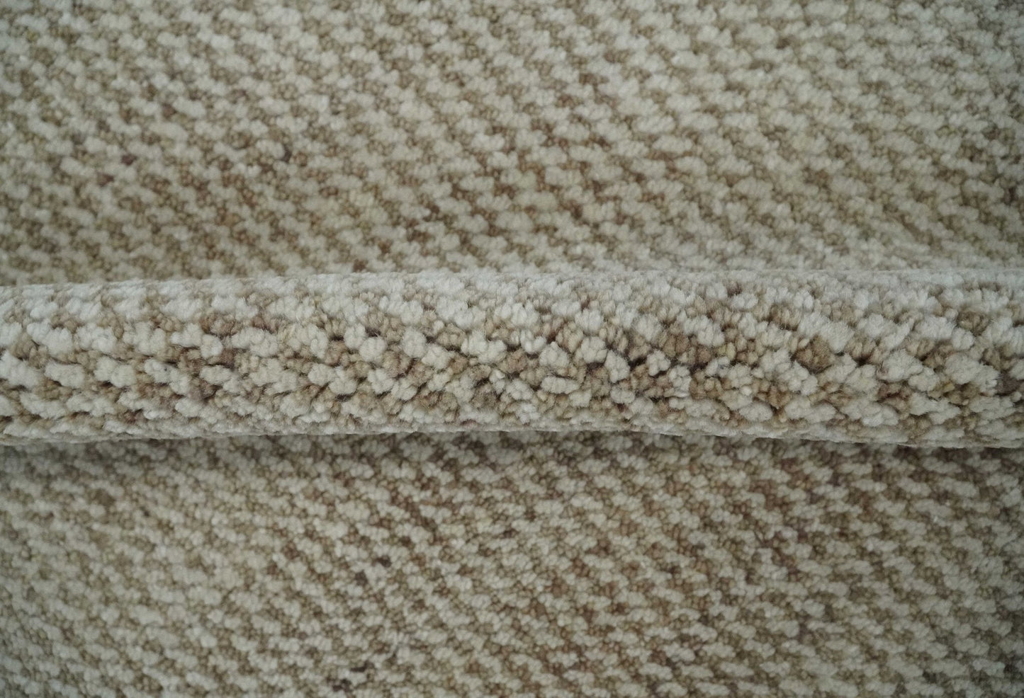 Custom Made Contemporary Brown and Ivory Hand Knotted Rug Area Rug
