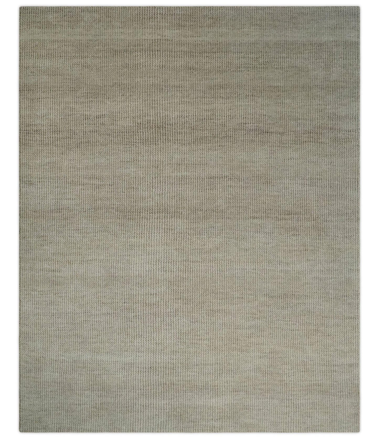 Custom Made Contemporary Brown and Ivory Hand Knotted Rug Area Rug