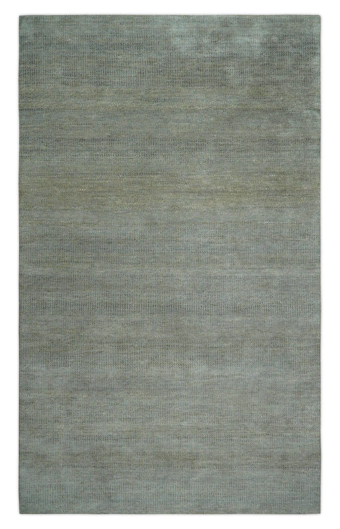 Custom Made Contemporary Blue and Brown Hand Knotted wool Area Rug