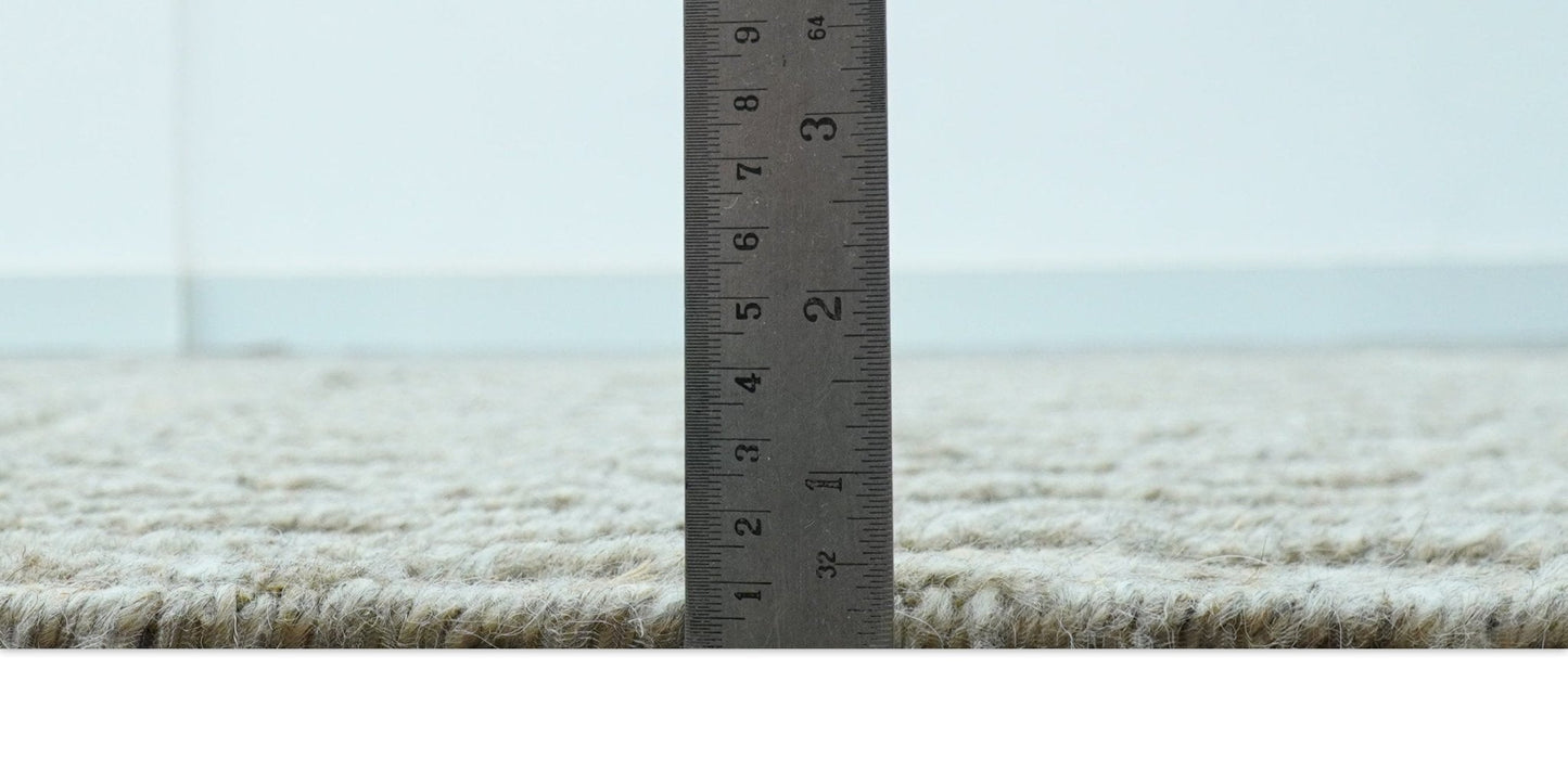 Custom Made Hand Knotted Modern Contemporary Gray Wool Area Rug