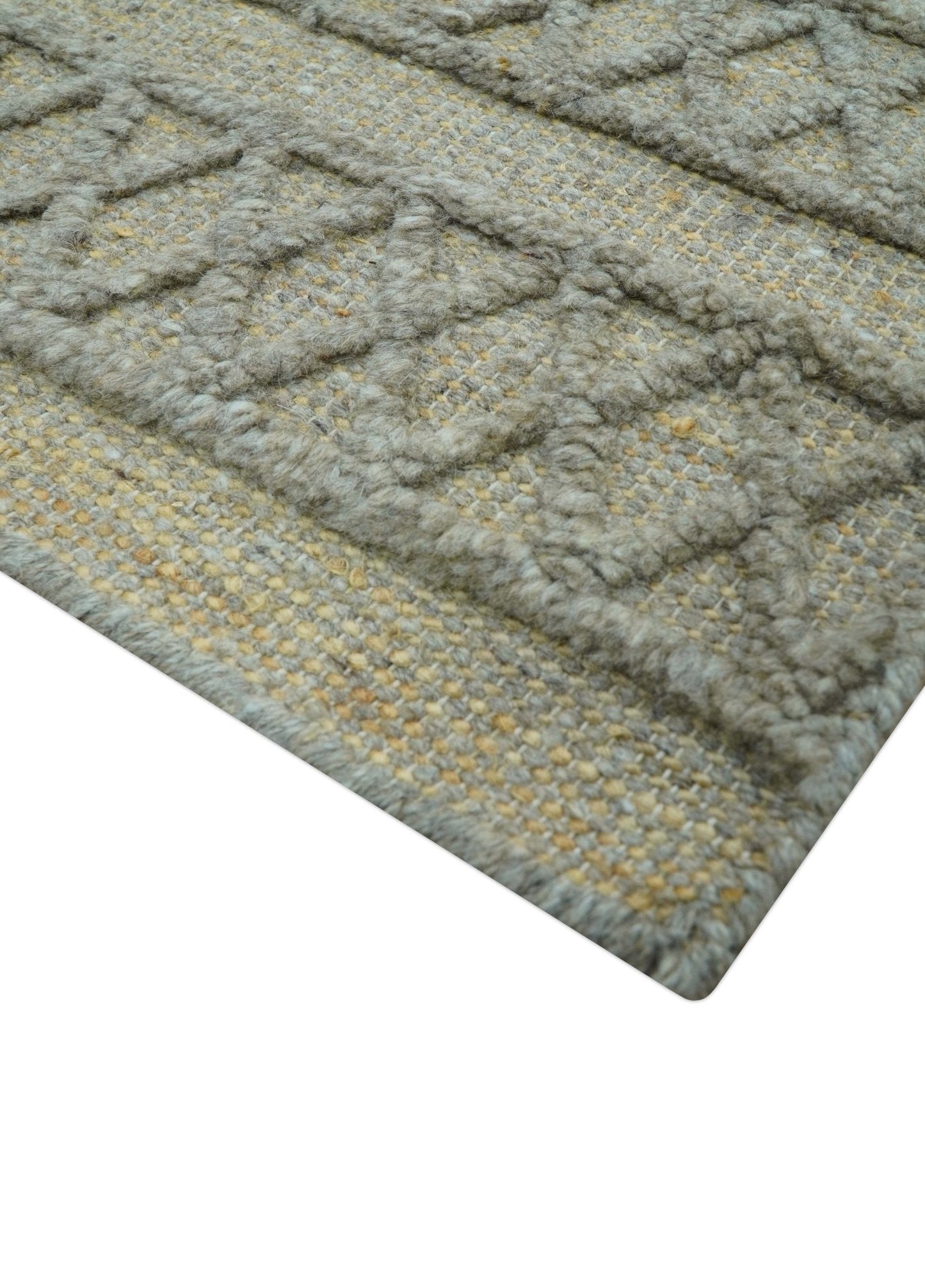 Custom Made Hand Knotted Modern Contemporary Gray Wool Area Rug