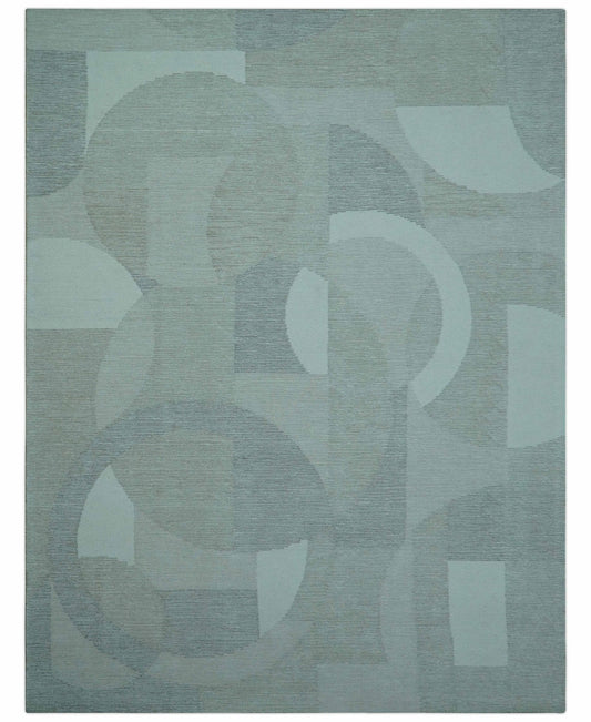 Custom Made Ivory, Gray and Beige Modern Contemporary Hand Tufted wool rug
