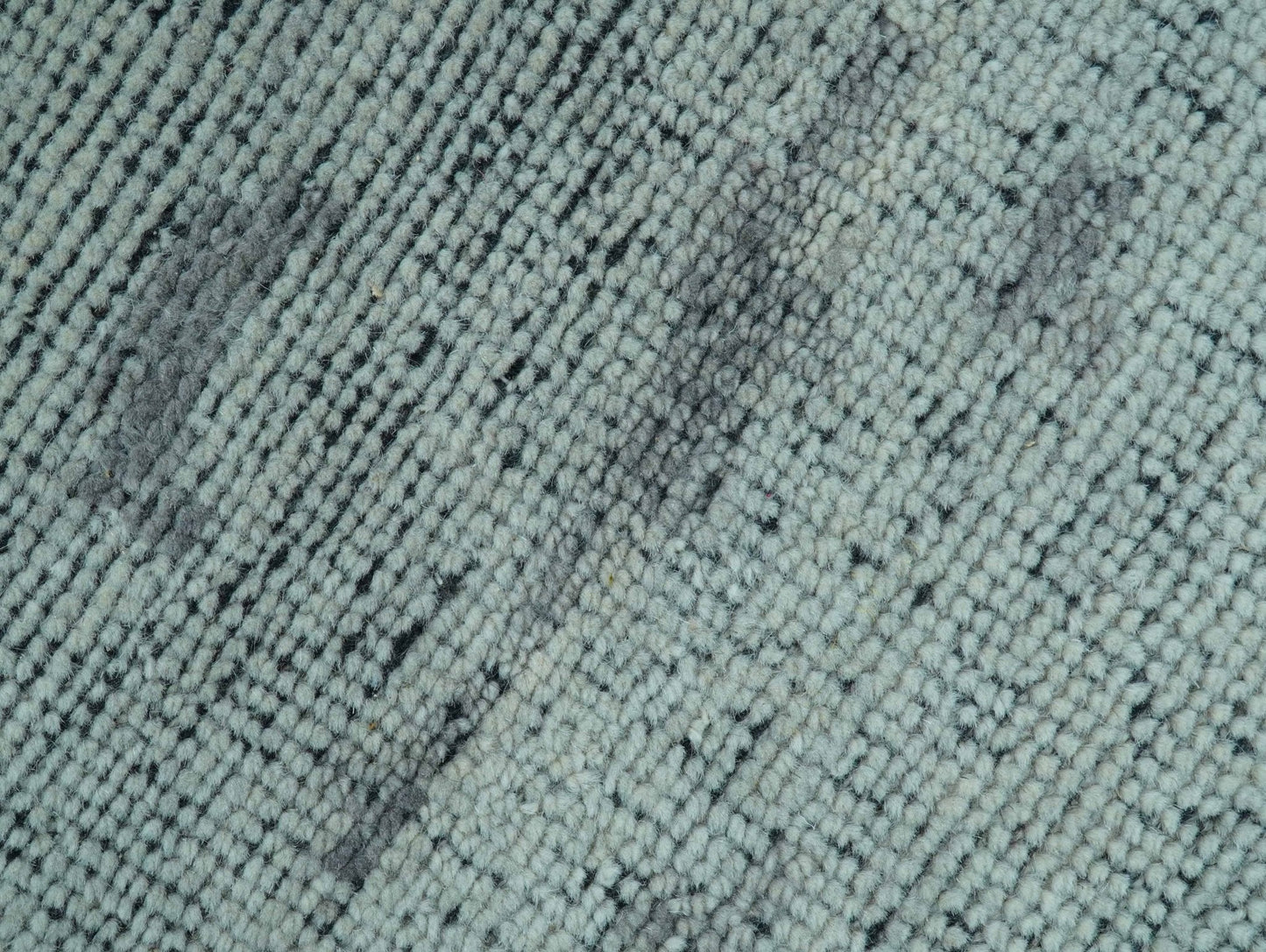 Custom Made Modern Abstract Design Blue And Gray Hand Knotted Wool Area Rug
