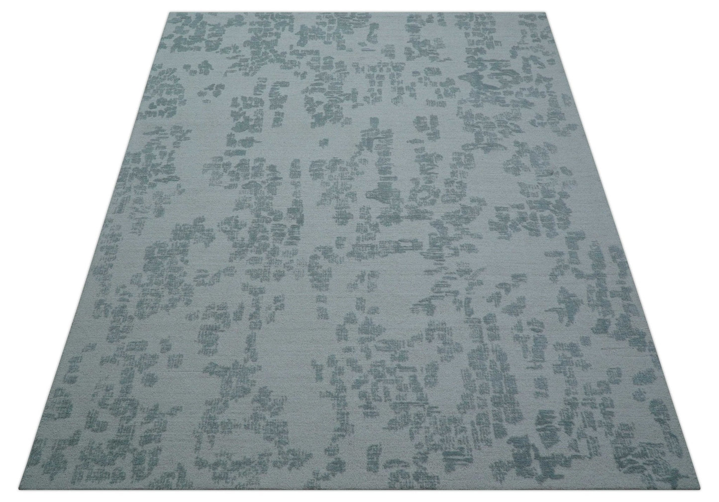 Custom Made Modern Abstract Gray Hand Tufted wool rug