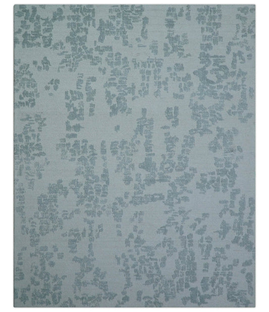 Custom Made Modern Abstract Gray Hand Tufted wool rug