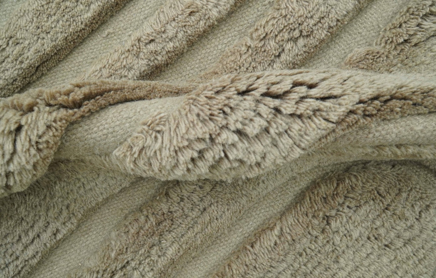 Custom Made Modern Contemporary Beige And Gray Hand Knotted Wool Rug