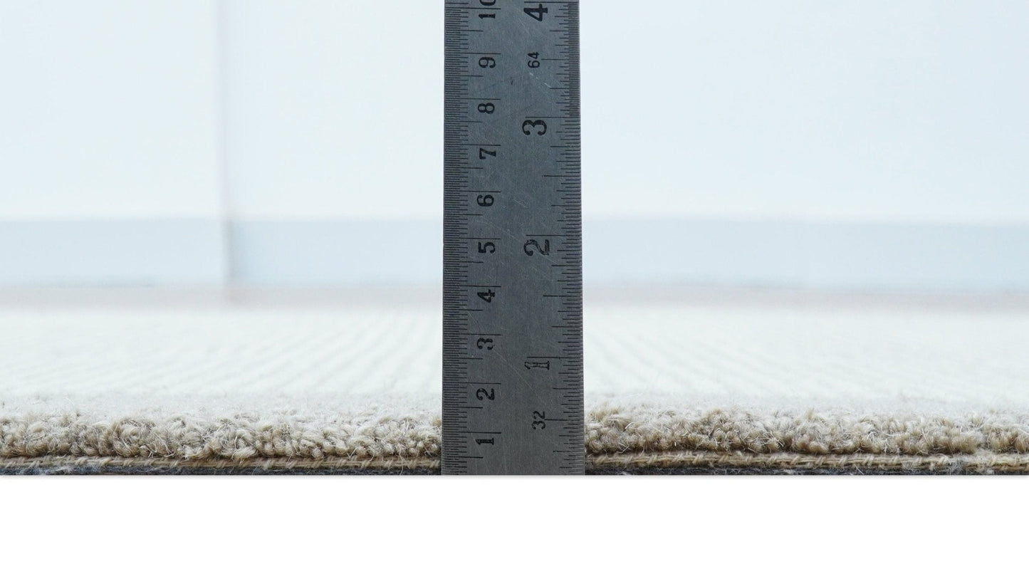 Custom Made Modern Solid Design Gray Hand Tufted Wool Rug