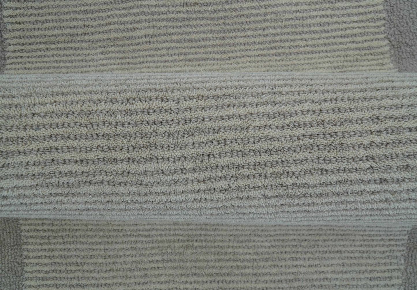 Custom Made Modern Solid Design Gray Hand Tufted Wool Rug