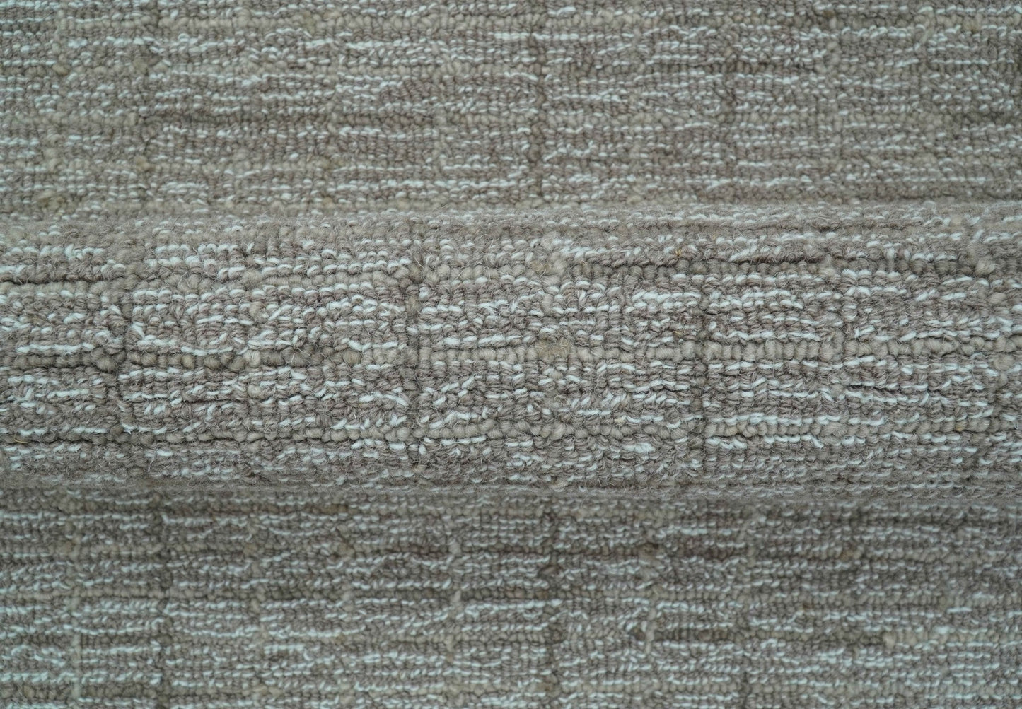 Custom Made Modern Style Brown Hand Tufted Wool Rug