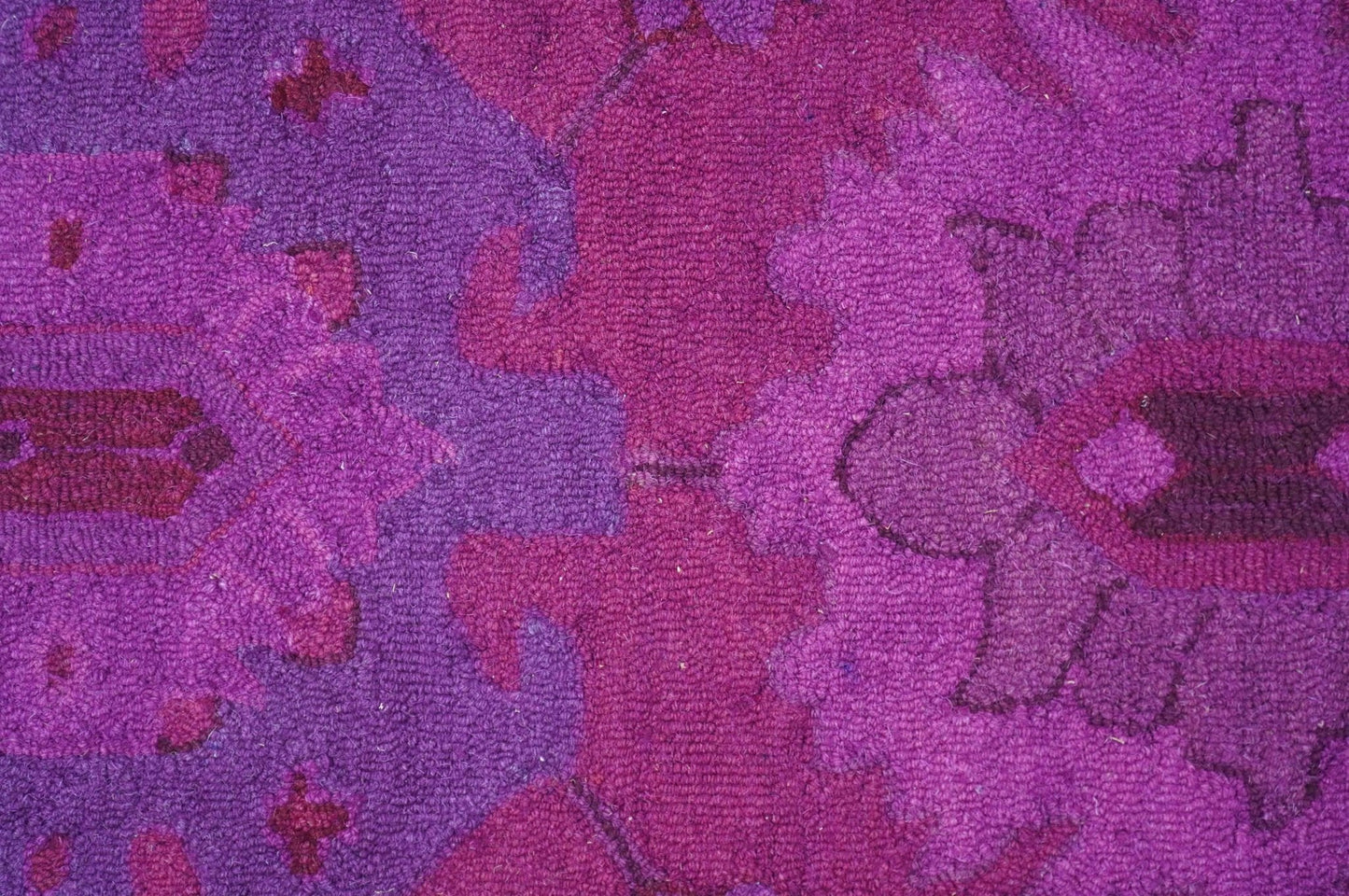 Custom Made Overdyed Traditional Oushak Purple Hand Tufted Wool Area Rug
