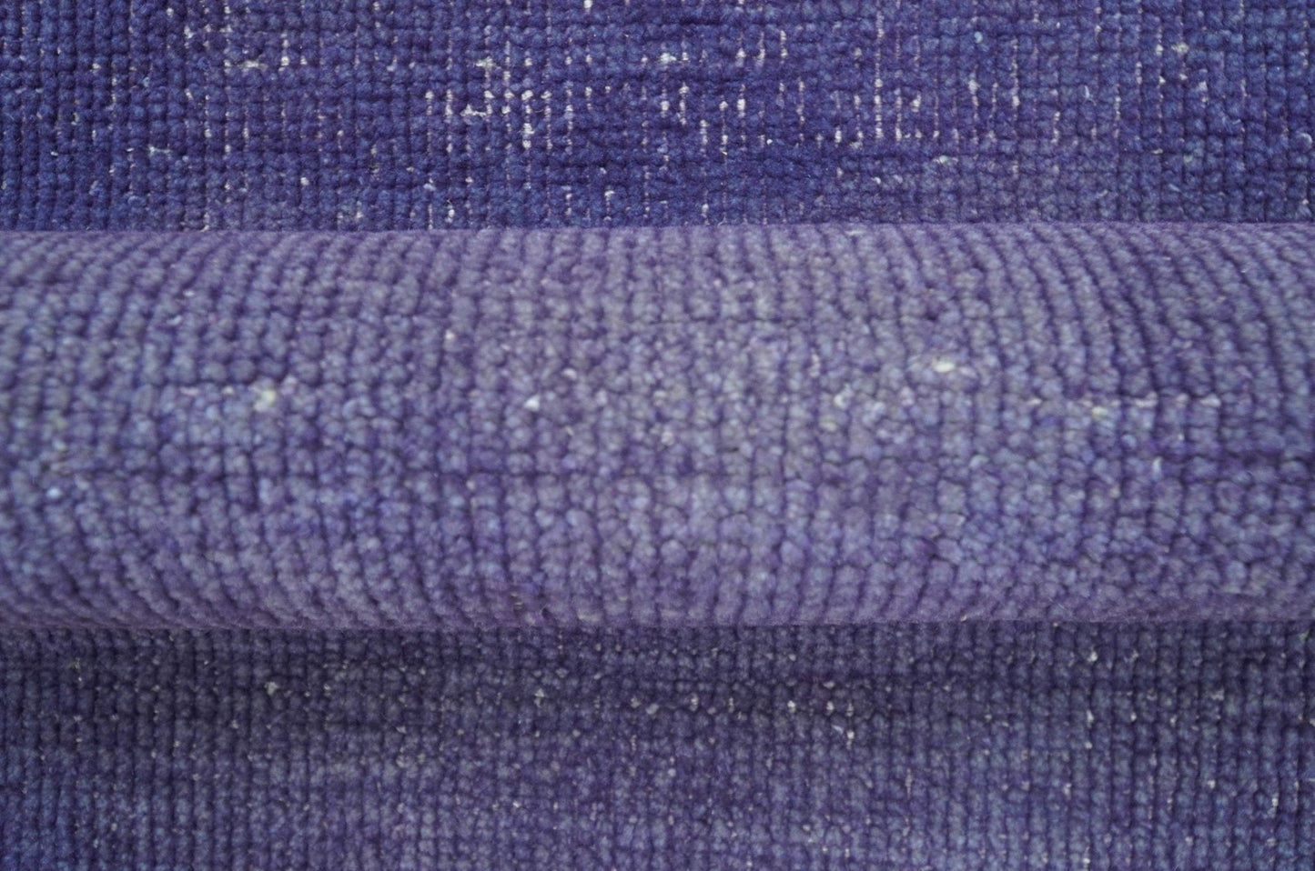 Custom Made Purple Modern Solid Overdyed Hand Knotted Wool Area Rug