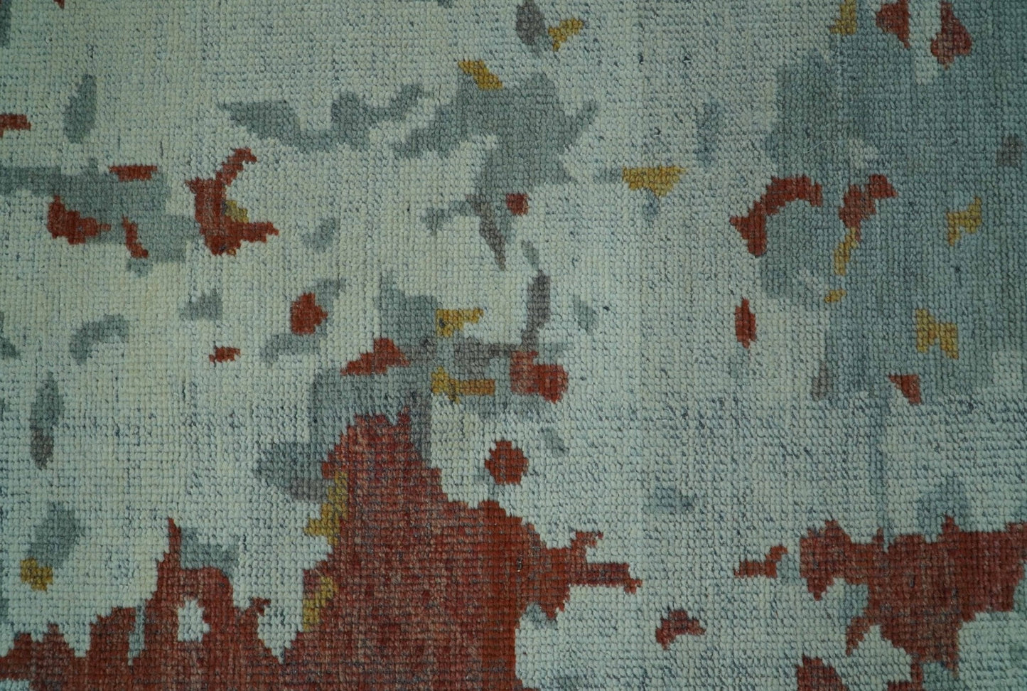 Custom Made Rust And Gray Modern Abstract Design Hand knotted Wool Area Rug
