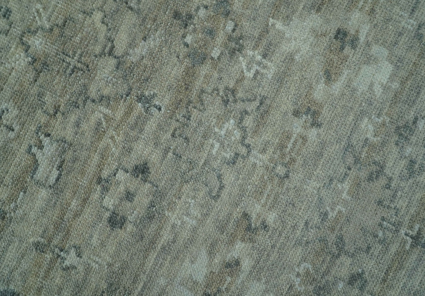 Custom Made Silver Brown Traditional Transitional Hand Knotted Wool Rug