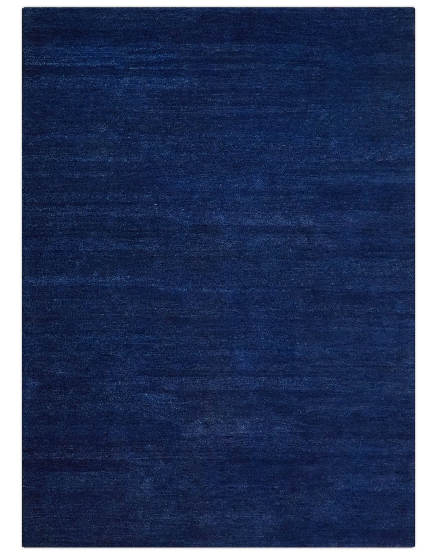 Custom Made Solid Modern Blue Hand Tufted thick Wool Area Rug