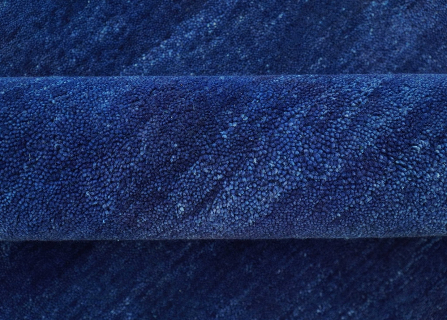 Custom Made Solid Modern Blue Hand Tufted thick Wool Area Rug