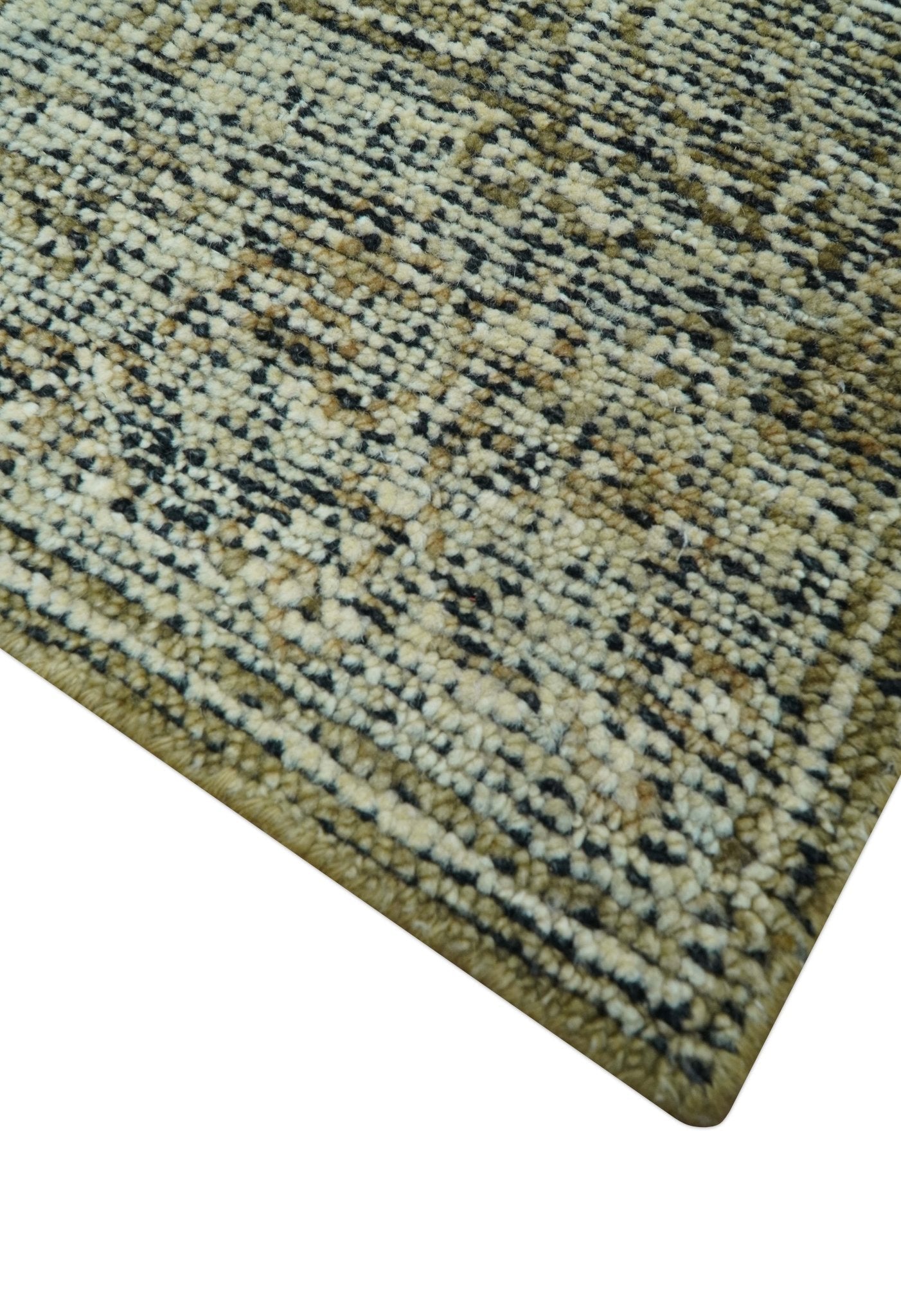 Custom Made Traditional Design Olive Hand Knotted Wool Area Rug