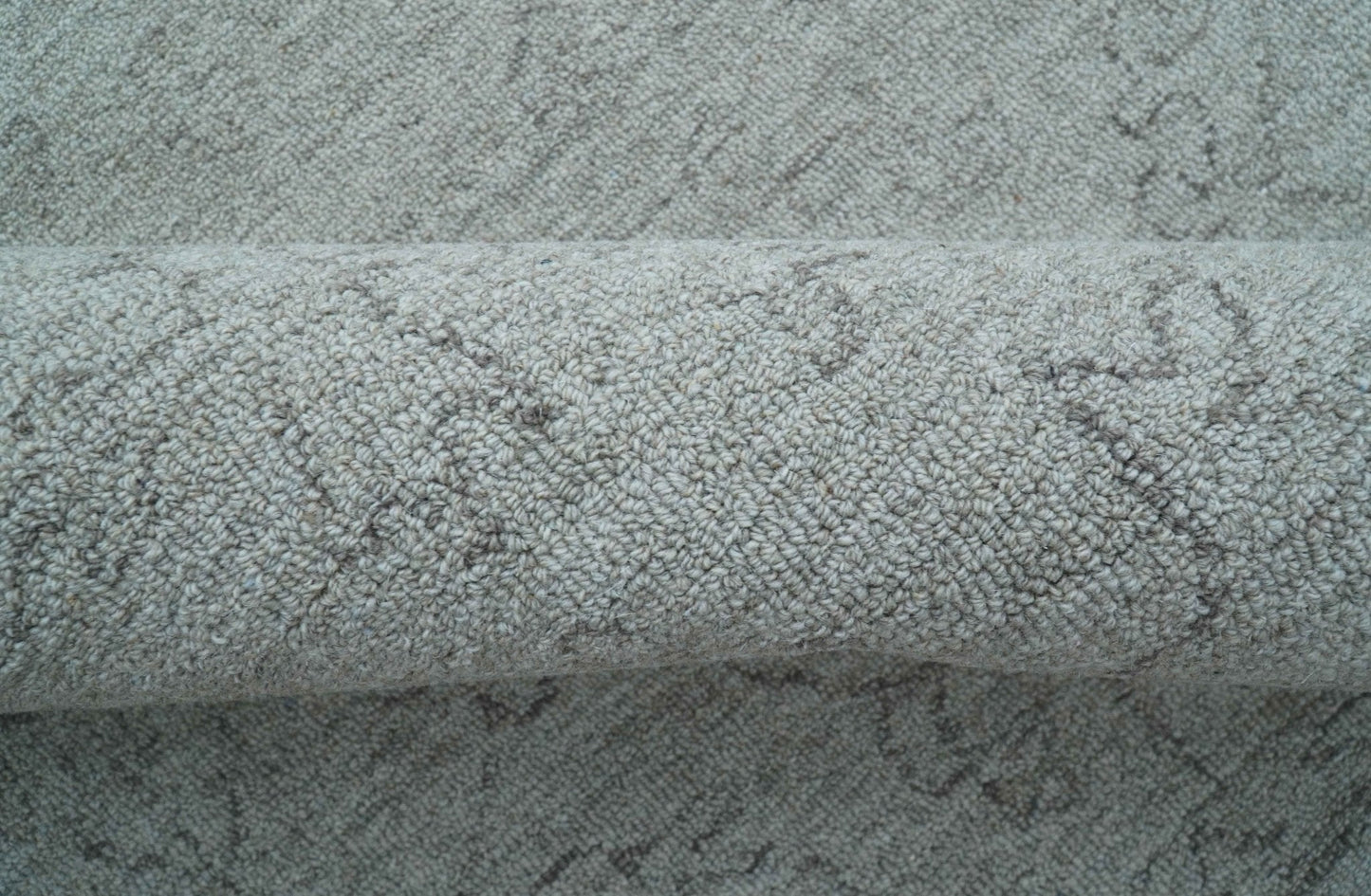 Custom Made Traditional Transitional Gray Hand Tufted wool rug