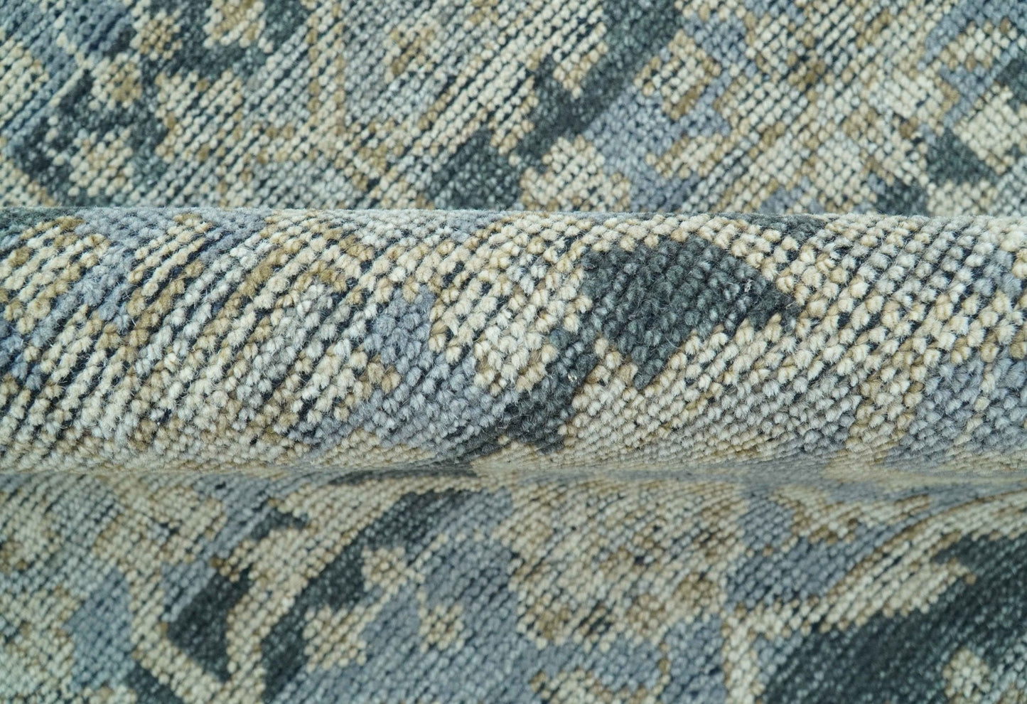 Custom Made Traditional Turkish Gray And Charcoal Hand Knotted Wool Rug