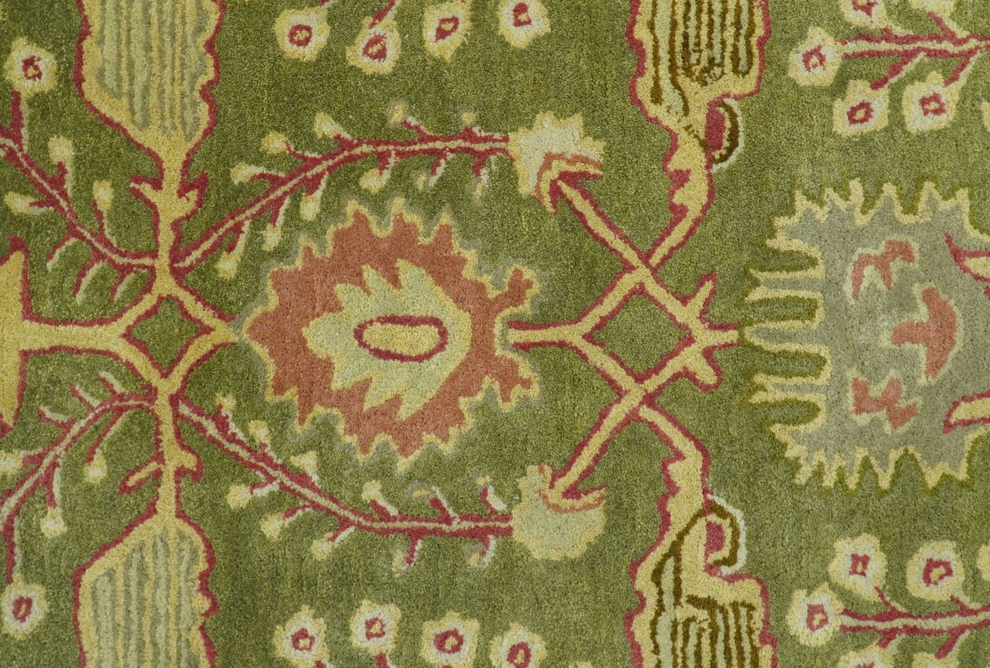 Custom Made Tree of life Green And Red Traditional Design Hand Tufted Wool Rug