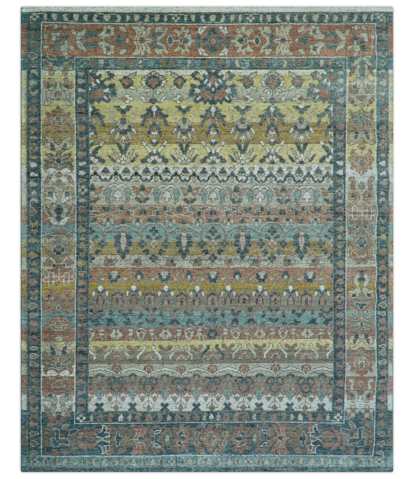 Custom Made Turkish Design Multi color Hand Knotted Wool Rug