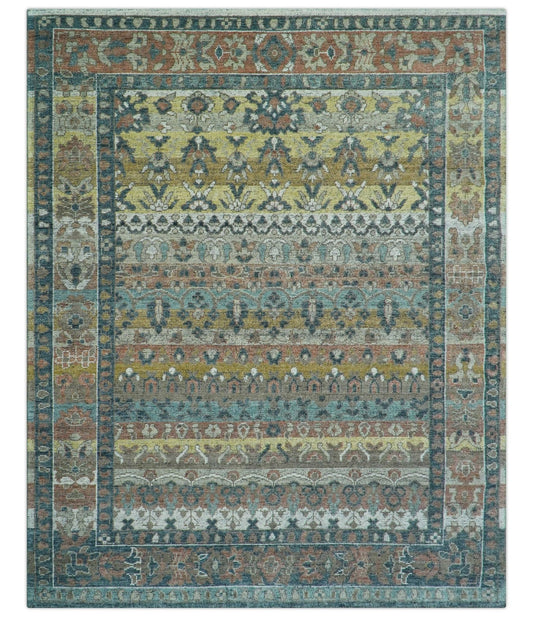 Custom Made Turkish Design Multi color Hand Knotted Wool Rug