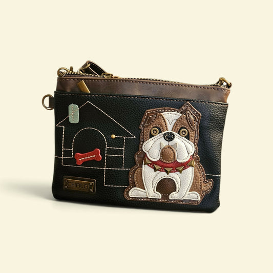 Anytime Crystals Chala Handbags Mini Crossbody - Bulldog