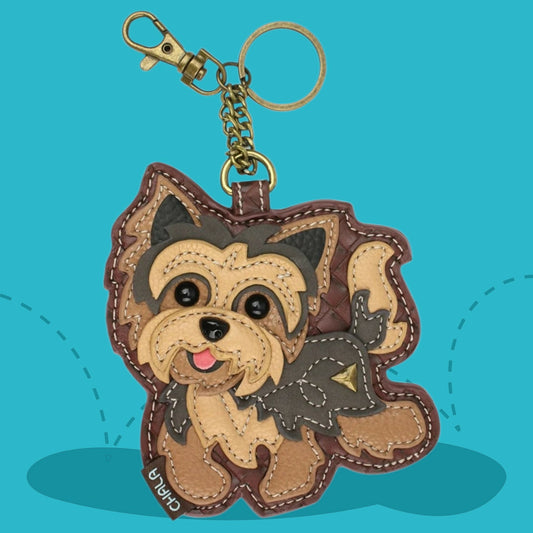 Anytime Crystals Chala Handbags Key Fob / Coin Purse - Yorkie