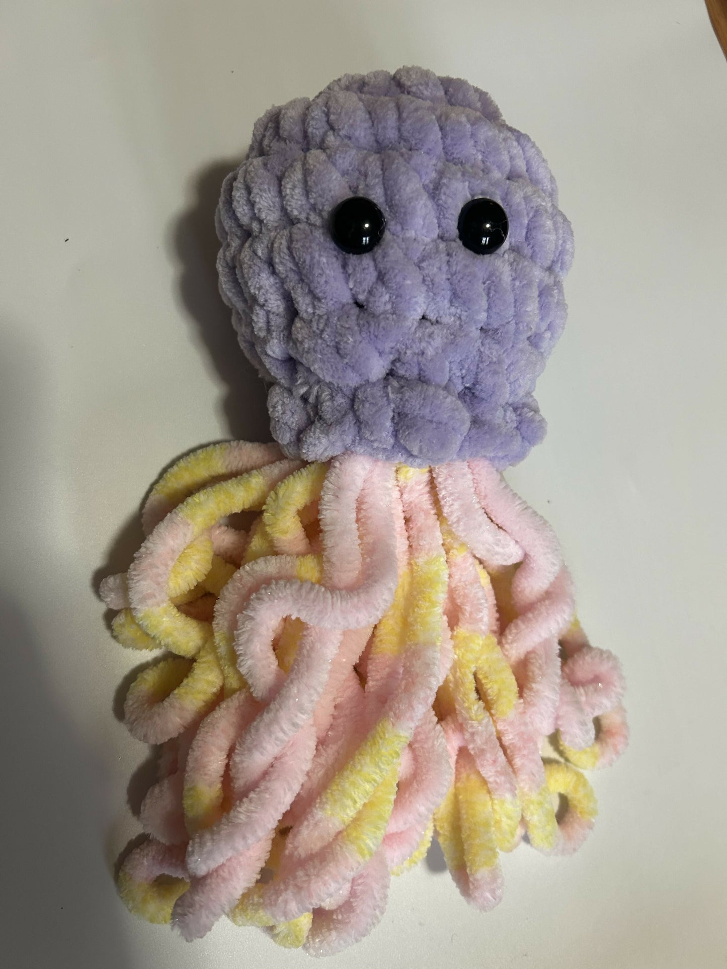 Lavender jellyfish with pink and yellow