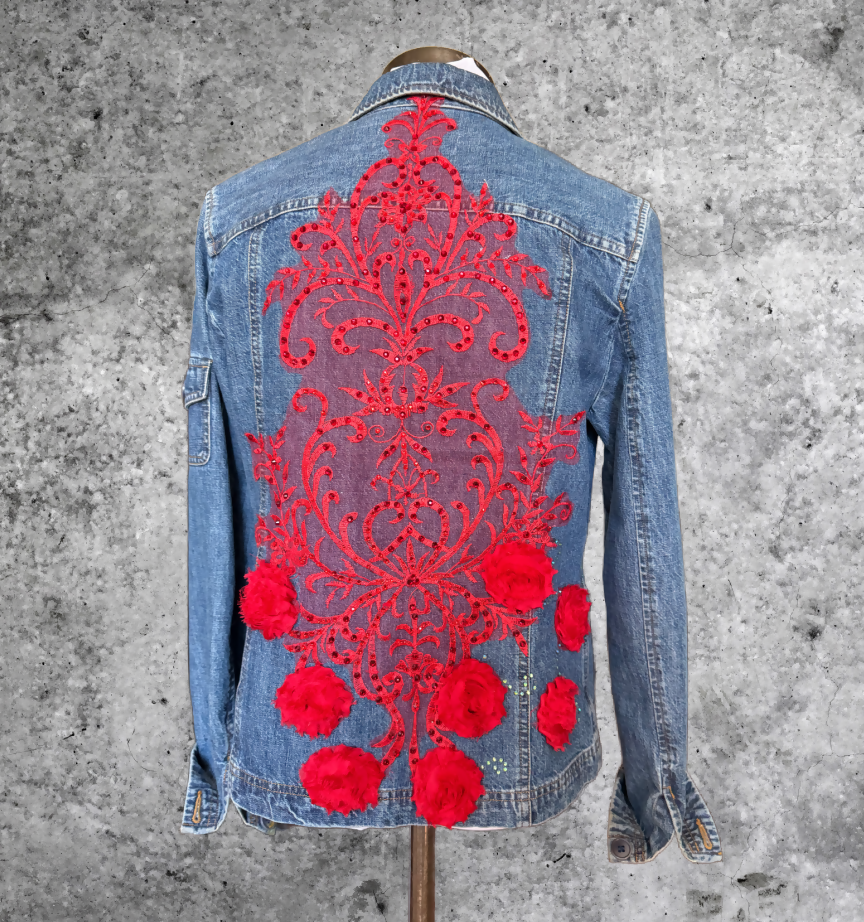 Upcycled Denim Dress Jacket Small