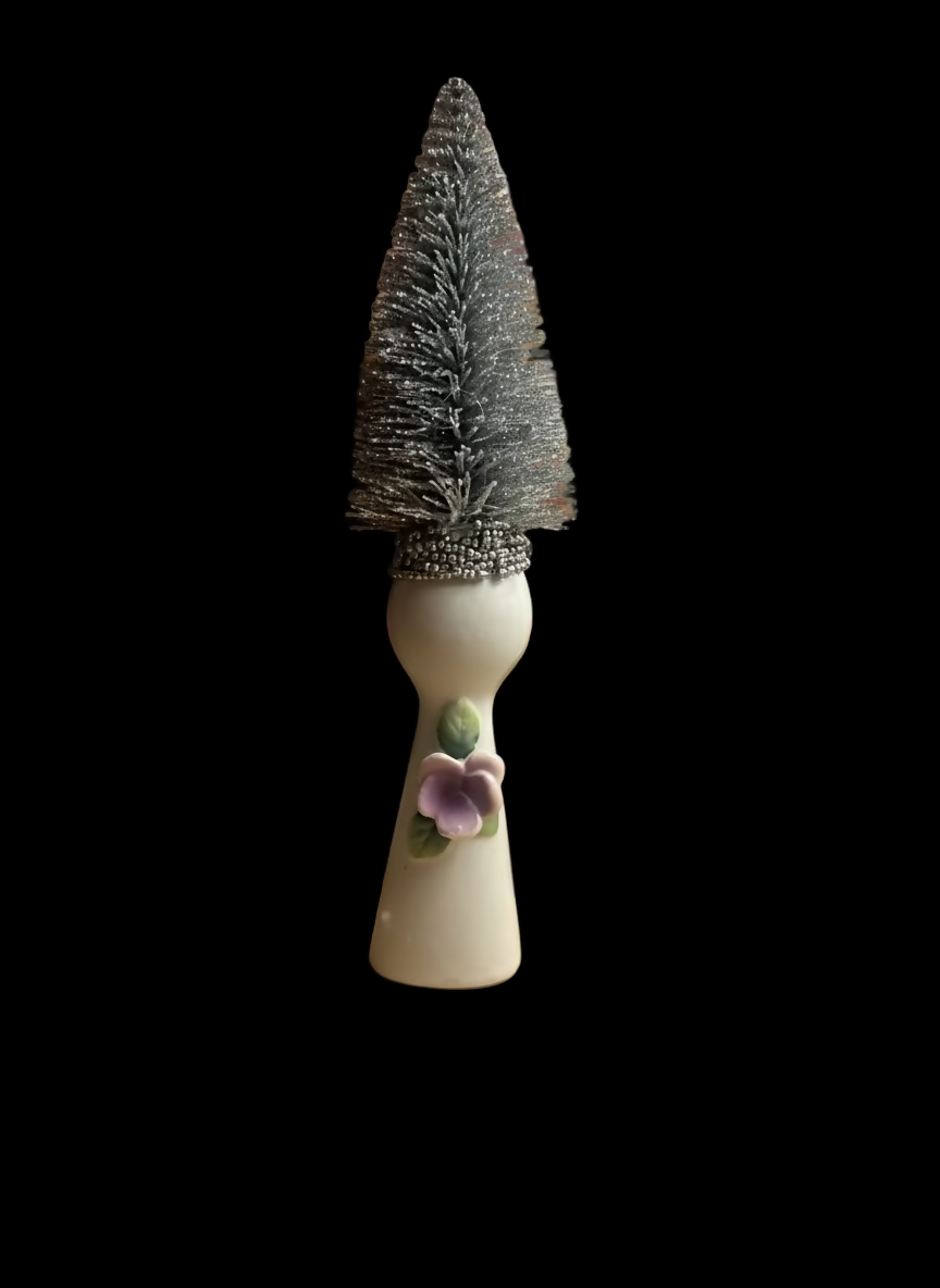 Vtg Mini Vase Bottle Brush