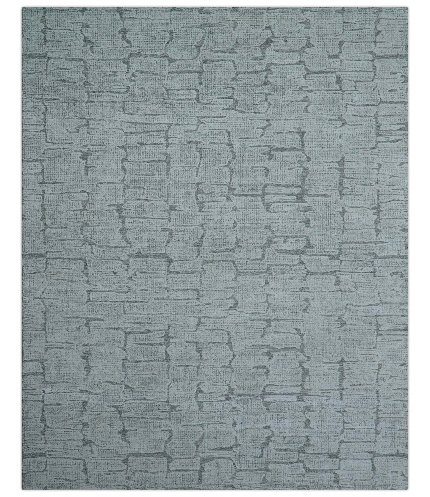 Ella Custom Made Contemporary Gray And Ivory Hand Tufted wool rug
